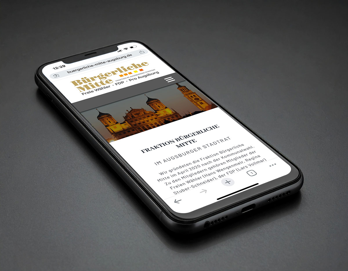 Webseite Design Programmierung Augsburg Bürgerliche Mitte Augsburg Smartphone Handy Mobil
