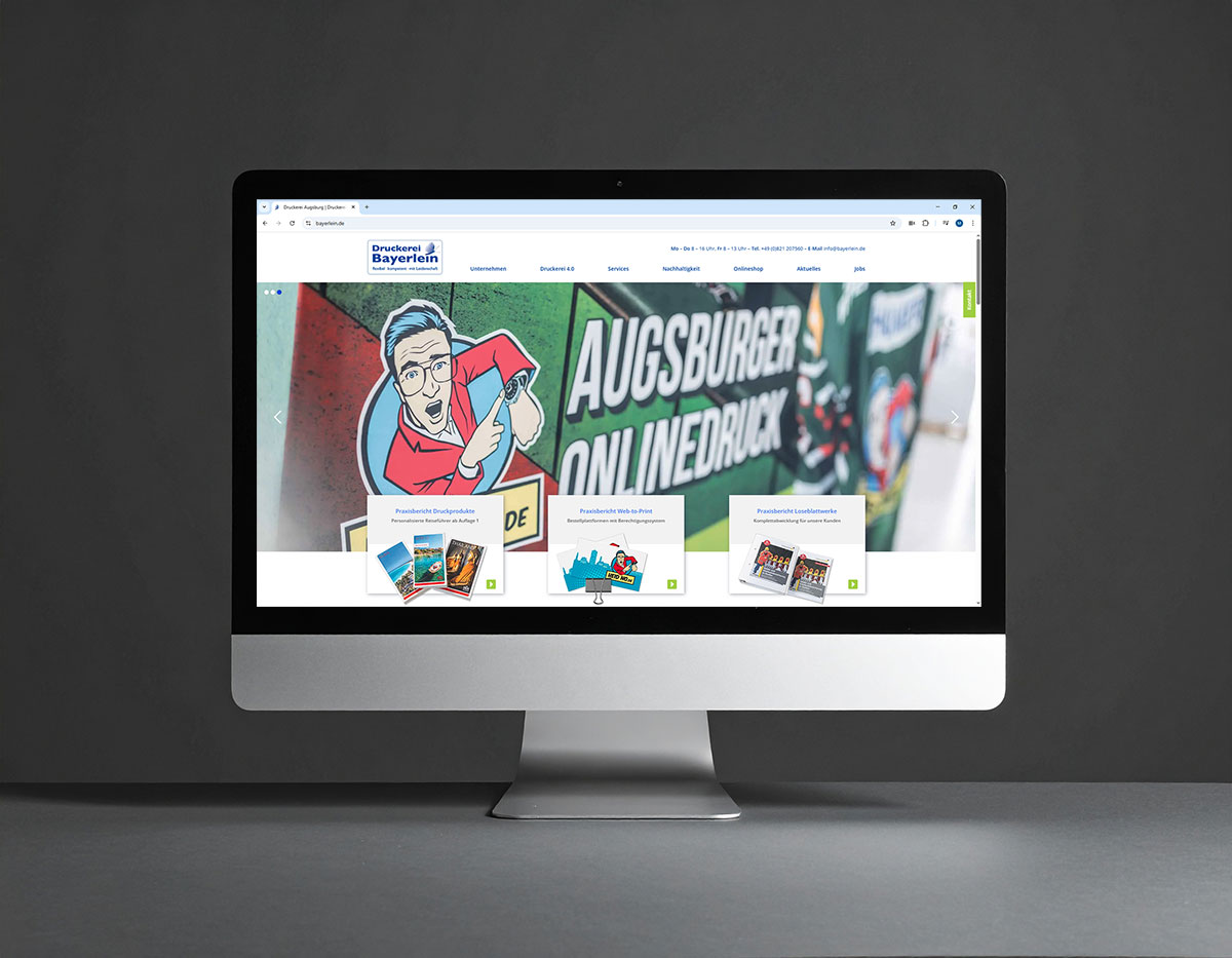 Webseite Design Programmierung Augsburg Druckerei Bayerlein Desktop