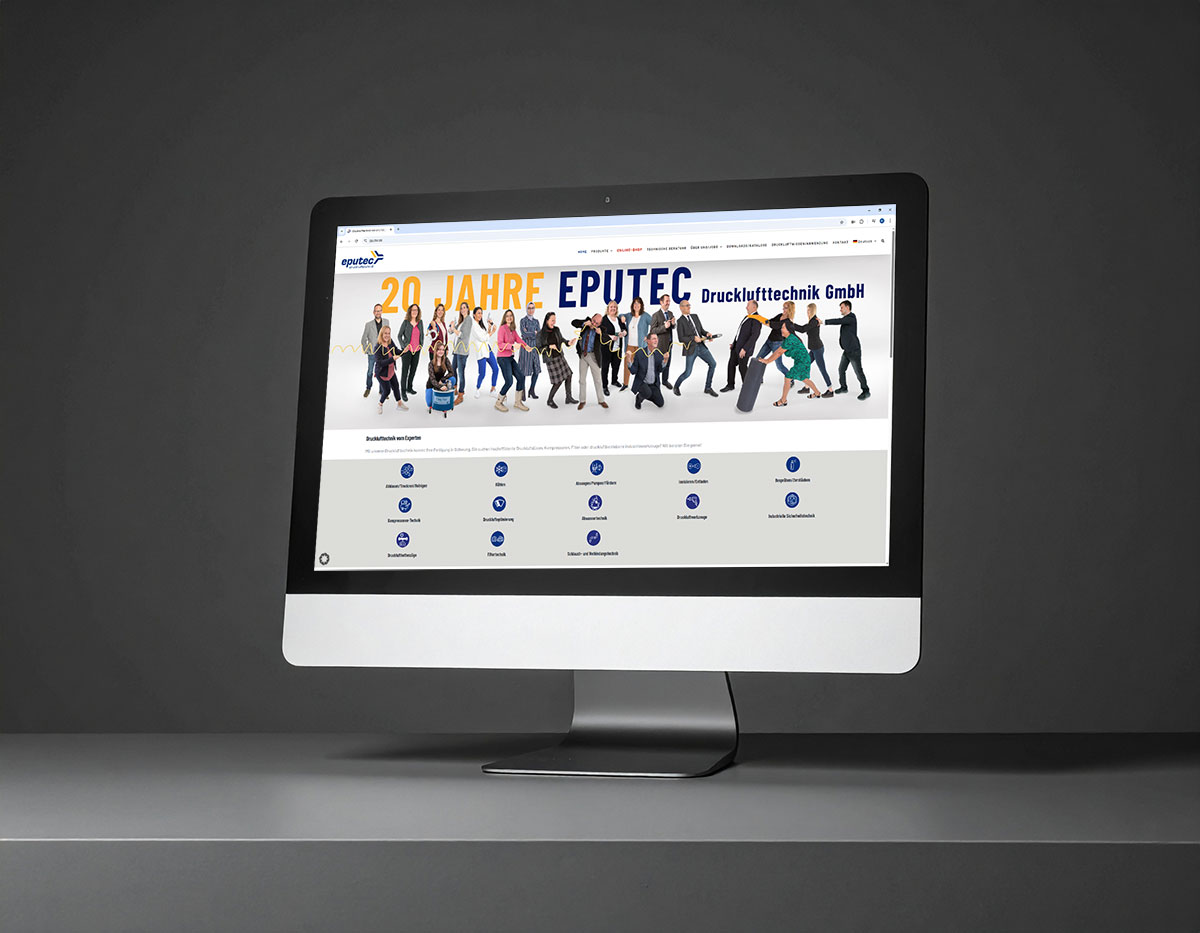Webseite Design Programmierung Augsburg Eputec Drucklufttechnik Desktop